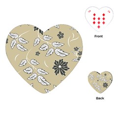 Folk Flowers Print Floral Pattern Ethnic Art Playing Cards Single Design (heart) by Eskimos