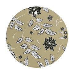 Folk Flowers Print Floral Pattern Ethnic Art Round Ornament (two Sides) by Eskimos