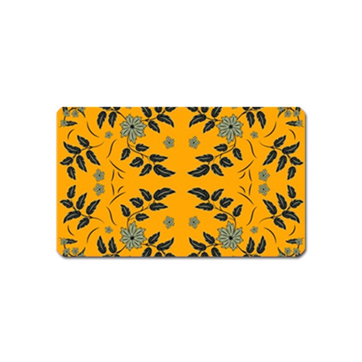 Floral folk damask pattern Fantasy flowers Floral geometric fantasy Magnet (Name Card)