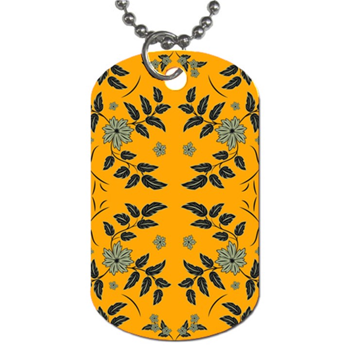 Floral folk damask pattern Fantasy flowers Floral geometric fantasy Dog Tag (Two Sides)