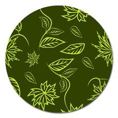 Folk Flowers Print Floral Pattern Ethnic Art Magnet 5  (round) by Eskimos