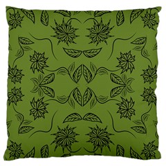 Floral Folk Damask Pattern Fantasy Flowers Floral Geometric Fantasy Large Flano Cushion Case (one Side) by Eskimos