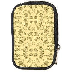 Floral Folk Damask Pattern Fantasy Flowers Floral Geometric Fantasy Compact Camera Leather Case by Eskimos