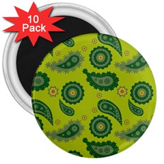 Floral Pattern Paisley Style Paisley Print  Doodle Background 3  Magnets (10 Pack)  by Eskimos