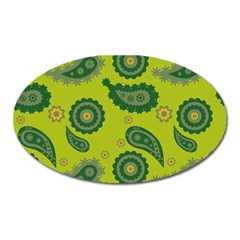 Floral Pattern Paisley Style Paisley Print  Doodle Background Oval Magnet by Eskimos
