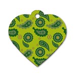 Floral pattern paisley style Paisley print. Doodle background Dog Tag Heart (Two Sides) Front