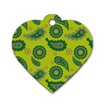 Floral pattern paisley style Paisley print. Doodle background Dog Tag Heart (Two Sides) Back