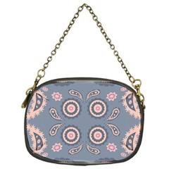 Floral Folk Damask Pattern Fantasy Flowers Floral Geometric Fantasy Chain Purse (one Side) by Eskimos