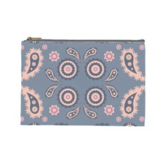 Floral Folk Damask Pattern Fantasy Flowers Floral Geometric Fantasy Cosmetic Bag (large) by Eskimos