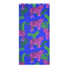 Pink Tigers On A Blue Background Shower Curtain 36  X 72  (stall)  by SychEva