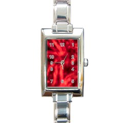 Cadmium Red Abstract Stars Rectangle Italian Charm Watch by DimitriosArt