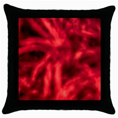 Cadmium Red Abstract Stars Throw Pillow Case (black) by DimitriosArt