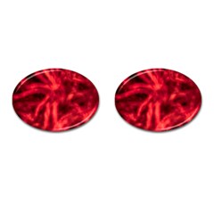 Cadmium Red Abstract Stars Cufflinks (oval)