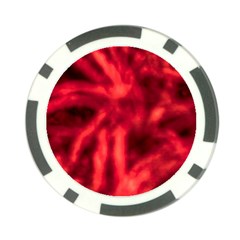 Cadmium Red Abstract Stars Poker Chip Card Guard