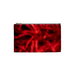 Cadmium Red Abstract Stars Cosmetic Bag (small)