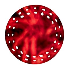 Cadmium Red Abstract Stars Ornament (round Filigree)