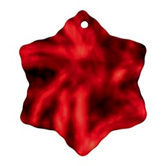 Cadmium Red Abstract Stars Snowflake Ornament (two Sides)