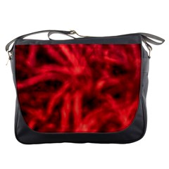 Cadmium Red Abstract Stars Messenger Bag