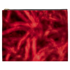 Cadmium Red Abstract Stars Cosmetic Bag (xxxl)