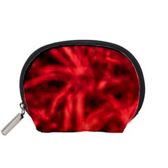 Cadmium Red Abstract Stars Accessory Pouch (small)