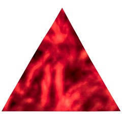 Cadmium Red Abstract Stars Wooden Puzzle Triangle
