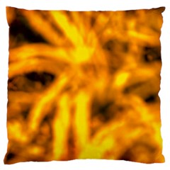 Golden Abstract Stars Large Flano Cushion Case (one Side) by DimitriosArt