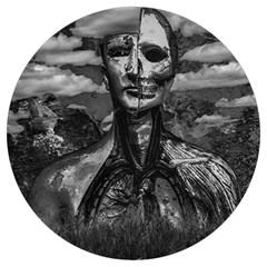 Bw Creepy Fantasy Scene Artwork Round Trivet by dflcprintsclothing