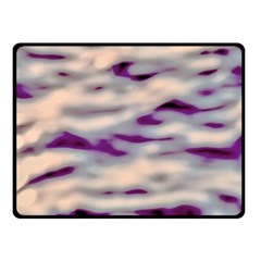 Orange  Waves Abstract Series No1 Double Sided Fleece Blanket (small)  by DimitriosArt