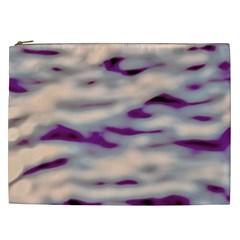 Orange  Waves Abstract Series No1 Cosmetic Bag (xxl) by DimitriosArt