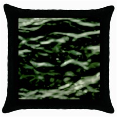 Green  Waves Abstract Series No5 Throw Pillow Case (black) by DimitriosArt