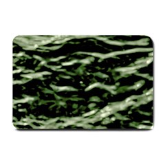 Green  Waves Abstract Series No5 Small Doormat  by DimitriosArt