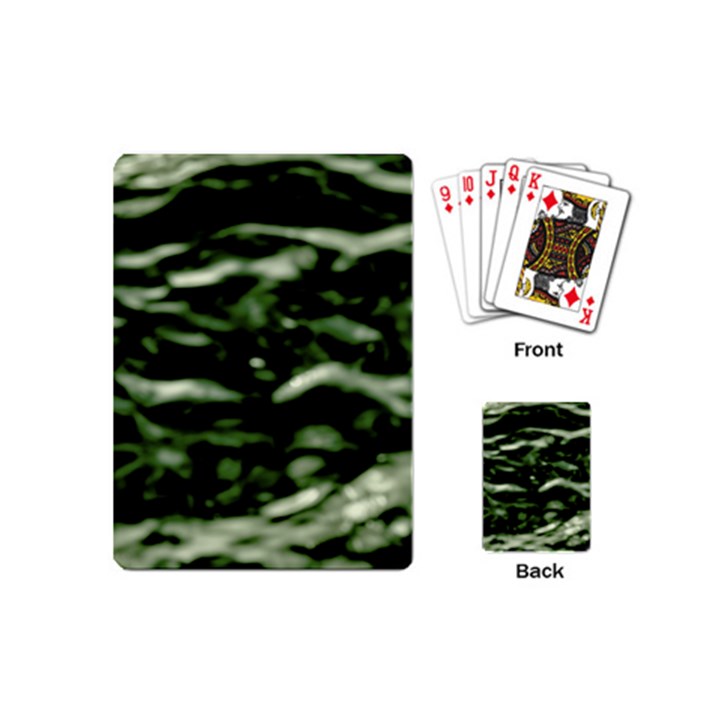 Green  Waves Abstract Series No5 Playing Cards Single Design (Mini)