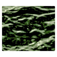 Green  Waves Abstract Series No5 Double Sided Flano Blanket (small)  by DimitriosArt