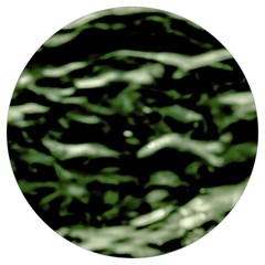 Green  Waves Abstract Series No5 Round Trivet