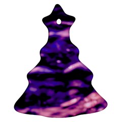 Purple  Waves Abstract Series No1 Christmas Tree Ornament (two Sides) by DimitriosArt