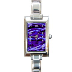 Purple  Waves Abstract Series No2 Rectangle Italian Charm Watch by DimitriosArt