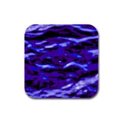 Purple  Waves Abstract Series No2 Rubber Square Coaster (4 Pack) by DimitriosArt