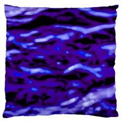 Purple  Waves Abstract Series No2 Large Flano Cushion Case (one Side) by DimitriosArt