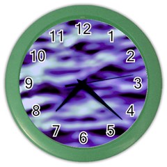Purple  Waves Abstract Series No3 Color Wall Clock by DimitriosArt