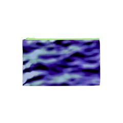 Purple  Waves Abstract Series No3 Cosmetic Bag (xs) by DimitriosArt