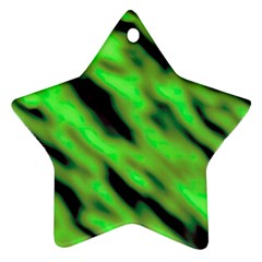 Green  Waves Abstract Series No7 Ornament (star) by DimitriosArt