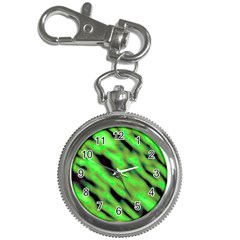 Green  Waves Abstract Series No7 Key Chain Watches by DimitriosArt