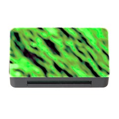 Green  Waves Abstract Series No7 Memory Card Reader With Cf by DimitriosArt