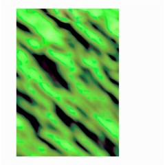 Green  Waves Abstract Series No7 Small Garden Flag (two Sides) by DimitriosArt