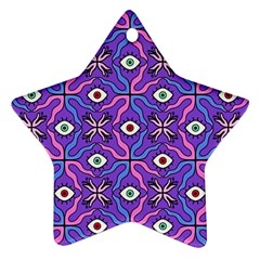 Abstract Illustration With Eyes Star Ornament (two Sides) by SychEva