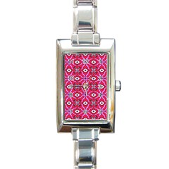 Abstract Illustration With Eyes Rectangle Italian Charm Watch by SychEva