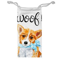 Welsh Corgi Pembrock With A Blue Bow Jewelry Bag by ladynatali