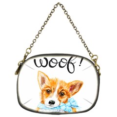 Welsh Corgi Pembrock With A Blue Bow Chain Purse (two Sides) by ladynatali