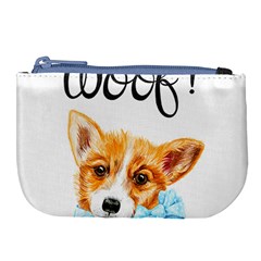 Welsh Corgi Pembrock With A Blue Bow Large Coin Purse by ladynatali