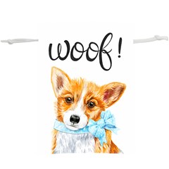 Welsh Corgi Pembrock With A Blue Bow  Lightweight Drawstring Pouch (xl) by ladynatali